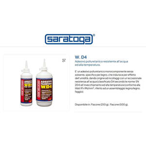 Adhesivo de Poliuretano de un Solo Componente Saratoga W.D4, sin Solventes, para Madera, Resistente a Altas Temperaturas y al Agua, Pegamento Líquido - Product Image 2