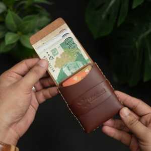 WF Leathercraft No. Portefeuille pour cartes de crédit tout-en-un 101, 100% cuir pleine fleur, couleur brun rougeâtre, garantie 5 ans - Product Image 4