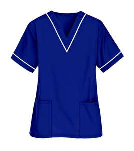 Uniformes Médicos para Mujer, Blusa de Enfermera 100% Algodón, Tela de Felpa para Hospital, Servicio OEM - Product Image 6