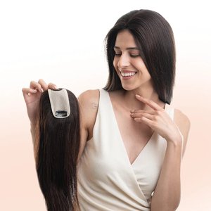 Extensions de cheveux Scalp Topper pour femmes, base en soie et 100% cheveux humains - Product Image 1