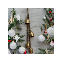 Clochettes de vache rustiques vintage en métal, clochettes porte-bonheur faites à la main en étain, avec corde en jute, décoration de Noël pour la maison, décoration suspendue style ferme, coffret cadeau