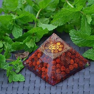 Meilleure vente Rudraksha Ohm Orgone pyramide mascotte de pierres précieuses naturelles pour la méditation cadeau parfait décoration de la maison de Soha Agate - Product Image 4