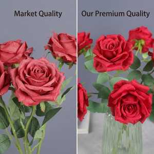 Vente en gros d'usine : Rose artificielle en soie couleur poussière, très populaire pour la décoration de la maison, les mariages et la Saint-Valentin - Product Image 6