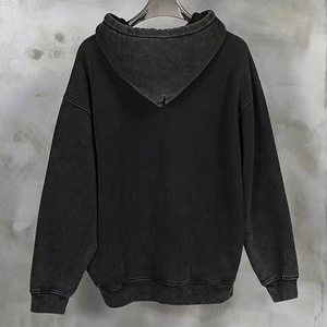 High Street Winter Zip Up hoodies Vintage Old Wash Solid Hooded Zipper Sweater Sweat à capuche surdimensionné pour hommes - Product Image 5