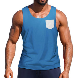Wholesale Best Price Men Cotton Tank Top In Solid Color Round Neck Sleeveless <b>Vest</b> Street Wear Men's Tank Top - Product Image 6