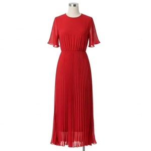 Robes décontractées en mousseline plissée, tissu léger et doux, plis fluides, tenue quotidienne, tenues d'été, vêtements de mode, robe pour femmes - Product Image 5