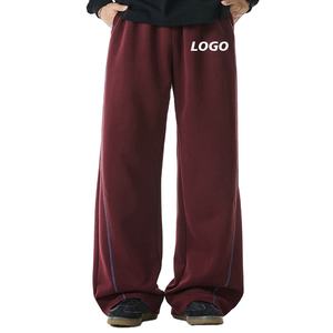 Achetez des pantalons de survêtement larges et tendance pour hommes, pantalons décontractés pour l'extérieur, nouveaux pantalons amples à jambe droite - Product Image 1