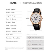 Nouvelle montre à quartz pour homme, style mode IA, cadran argenté phase de lune, chiffres romains, bracelet en cuir, grand stock, OEM personnalisé, ouverture de moule