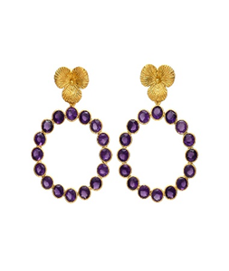 Pendientes de plata de ley 925 con gema de amatista hidráulica, novedad - Product Image 1