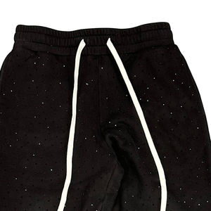 Pantalones de hombre de sudor apilados lavados personalizados Ropa de invierno Pantalones de hombre de sudor de diamantes de imitación - Product Image 2