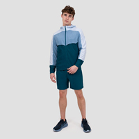 Chaqueta cortavientos con cremallera a prueba de agua personalizada, chaqueta deportiva de manga larga con estampado de puños ajustables de nailon y poliéster para hombre