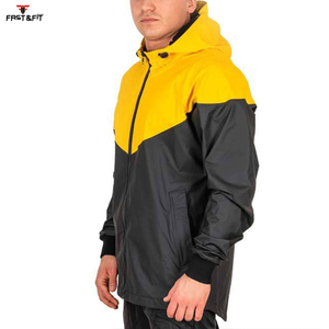 Veste coupe-vent respirante de couleur unie, nouveau design, veste de sport imperméable, veste de pluie en toile, col montant pour homme - Product Image 3