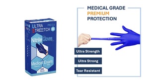 3.0 Mil guanti in Nitrile Ultra morbidi e privi di polvere blu guanti di sicurezza monouso per la pulizia della cucina uso del giardino sanitario del laboratorio - Product Image 6