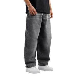 กางเกงยีนส์ขายาวตรงขากว้างสำหรับผู้ชายกางเกงยีนส์ซักโคลนสำหรับผู้ชายแนววินเทจแบบสั่งทำ - Product Image 4