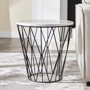 Table d'appoint ronde de luxe à 4 pieds en or avec pieds en acier inoxydable pour meubles de salon - Product Image 5