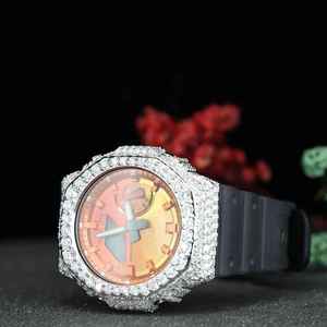 Reloj Mecánico de Lujo Personalizado de Acero Inoxidable con Zafiro Dorado y Diamantes VVS1, Estilo Hip Hop, Unisex - Product Image 5