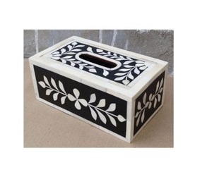 Vaisselle en os incrustation de tissu support de boîte de rangement pour la décoration de mariage nouveau Design incrustation d'os et porte-serviettes en bois meilleure qualité - Product Image 1