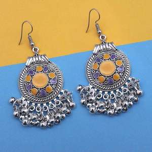 ต่างหูระย้าชุบเงินสีส้มสำหรับ1312436D - Product Image 1