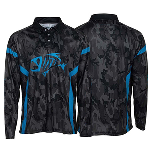 เสื้อโปโลโพลีเอสเตอร์100% สำหรับกีฬาตกปลาแขนยาวระบายอากาศได้ดีดีไซน์ซับลิเมชันตามสั่งตรงจากโรงงาน - Product Image 5