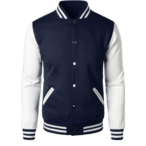 OEM personalizado Vintage Letterman Varsity chaqueta hombres recortada cadena Chenille bordado manga de cuero con capucha Tejido ligero invierno - Product Image 1