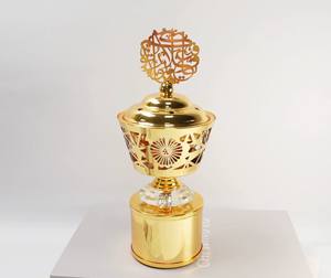 Quemador de incienso perforado creativo de Arte de hierro dorado Incensario de incienso minimalista de moda directamente del fabricante - Product Image 2