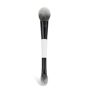 Hot White Handle Makeup Dual Ended <span class=keywords><strong>ultra</strong></span> <span class=keywords><strong>Soft</strong></span> Foundation Brush Vegan Powder Contour Corrector Brush - Product Image 4