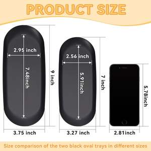 Plateau organisateur de cosmétiques pour salle de bain, plateau de rangement en acier inoxydable, plateau de service ovale en métal, acier inoxydable moderne - Product Image 5