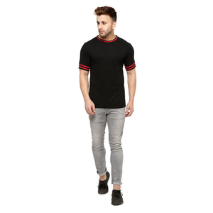 T-shirt à manches courtes en toile unie pour homme, 100% coton, séchage rapide, logo OEM, haute qualité, fabriqué au Pakistan - Product Image 5