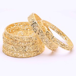 ขายส่งกำไลชุบทอง14K 18K 24K กำไลแฟชั่นกำไลข้อมือแบบดั้งเดิมเครื่องประดับทองเหลืองบรรจุทอง - Product Image 1