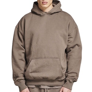 Sudadera con capucha de hombre en blanco con hombros descubiertos y ajuste de gran tamaño de felpa francesa de peso pesado 100% algodón con logotipo personalizado de nuevo diseño - Product Image 1