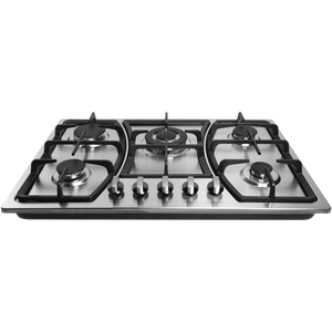 Cuisinière à gaz encastrable 5 brûleurs en acier inoxydable, brûleurs haute efficacité, allumage électronique, étanche, écologique, pour 1 foyer - Product Image 2