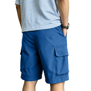 Men's <b>Lightweight</b> Knitted 100% Cotton <b>Cargo</b> Bermuda <b>Shorts</b> Breathable Quick Dry Elastic Drawstring Waist Multiple Pockets Casual - Product Image 2