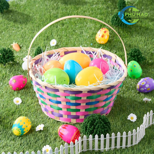 Cesta de mimbre hecha a mano para Pascua, cesta de bambú de Vietnam, cesta de regalo personalizable para niños, Regalos de Pascua - Product Image 6