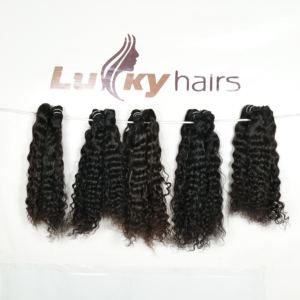 Vente en gros d'extensions de cheveux indiens vierges Remy trame alignée de cuticules naturelles bouclées style vague lâche pour les femmes - Product Image 5