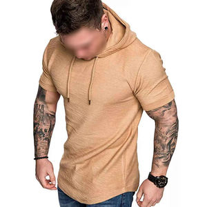 Wholesale 100% Cotton <b>Men's</b> Half Sleeve <b>Hoodies</b>, Solid Winter Sweatshirt In Different Color Breathable Hood - Product Image 2