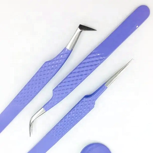 Pince à épiler d'extension de cils solide à faible quantité minimale de commande pince à épiler en acier inoxydable de haute qualité poignée de diamant pince à épiler utilisation régulière - Product Image 2