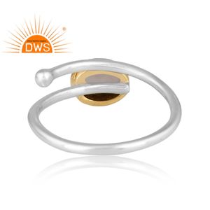 Anillo ajustable de piedra de luna gris Natural de plata de ley fina de Venta caliente, fabricante de joyería personalizada - Product Image 4