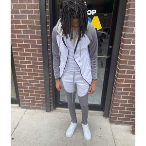 Sudadera reflectante de algodón de 2 piezas de alta calidad para hombre, sudadera para correr con logotipo personalizado de talla grande, sudadera apilada Lisa para invierno - Product Image 3