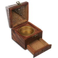Brûleur d'encens antique en bois de séquoia Loban/Bakhoor/Dhoop/Batti, support d'encens indien naturel et biologique, anti-odeur, pour la maison, Falak World Export