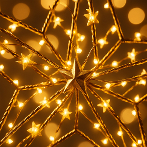 Moderno Puntale per Albero di Natale a Forma di Stella 3D con Luci LED Calde IP44 per Decorazioni Domestiche e Regalo, Formato Piccolo - Product Image 4