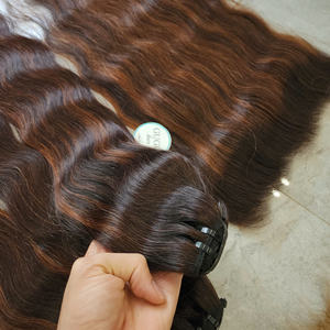 100% Extensions de cheveux de bébé soyeux humains longue durée paquet brut cuticule alignée os droit origine vietnamienne couleur de surbrillance - Product Image 1