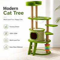 Arbre à chat multi-niveaux avec condo fermé, poteaux à gratter en sisal, échelle, jouet rotatif, grand structure d'escalade pour chats d'intérieur