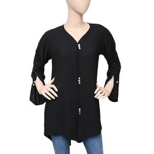 Women's Western Georgette <b>Top</b> - Black - Product Image 3