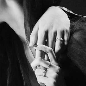 Bague de fiançailles coupe marquise pour femme plaqué platine argent demi lunette Tension ensemble Solitaire alliance - Product Image 2