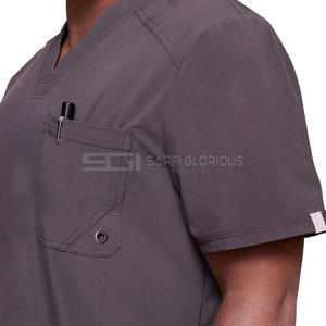 Uniforme de travail pour hommes de qualité supérieure, léger, abordable, ensembles d'uniformes de travail, col montant, manches courtes, uniforme de travail pour hommes - Product Image 4