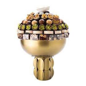 Tazón para servir de chocolates y dulces hechos con metal de calidad superior chapado en oro de alta calidad de diseñador elegante y elegante a un precio impresionante - Product Image 1