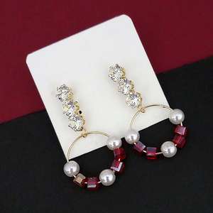 Urthn autrichien plaqué or pendentif à la mode religieux Dangler pour les fêtes en cuivre laiton avec diamant perle Stone-1315827B - Product Image 1