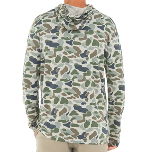 Sweat à capuche pour homme en jersey de pêche 100% polyester, fabrication sur mesure, OEM, commande en gros, protection solaire, évacuation de l'humidité - Product Image 2