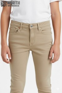 กางเกงยีนส์สกินนีของผู้ชายกางเกงยีนส์สีทึบสำหรับผู้ชาย - Product Image 4