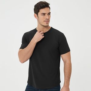 Marque privée personnalisée soutien confortable coupe T-shirt à manches courtes en coton uni pour hommes haut respirant 100% coton - Product Image 3